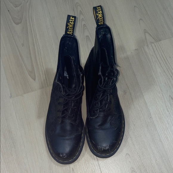Dr. Martens Black Floral Combat Boots - Picture 3 of 11